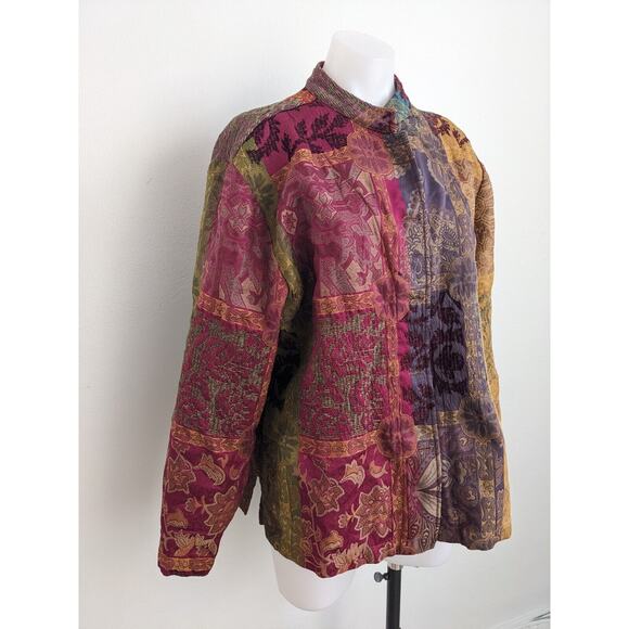 Drapers & Damons Size Large Patchwork Tribal Floral Tapestry Hippie Jacket - Picture 8 of 12